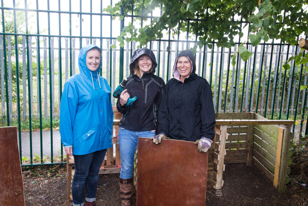 The Vench Bristol building garden compost heap