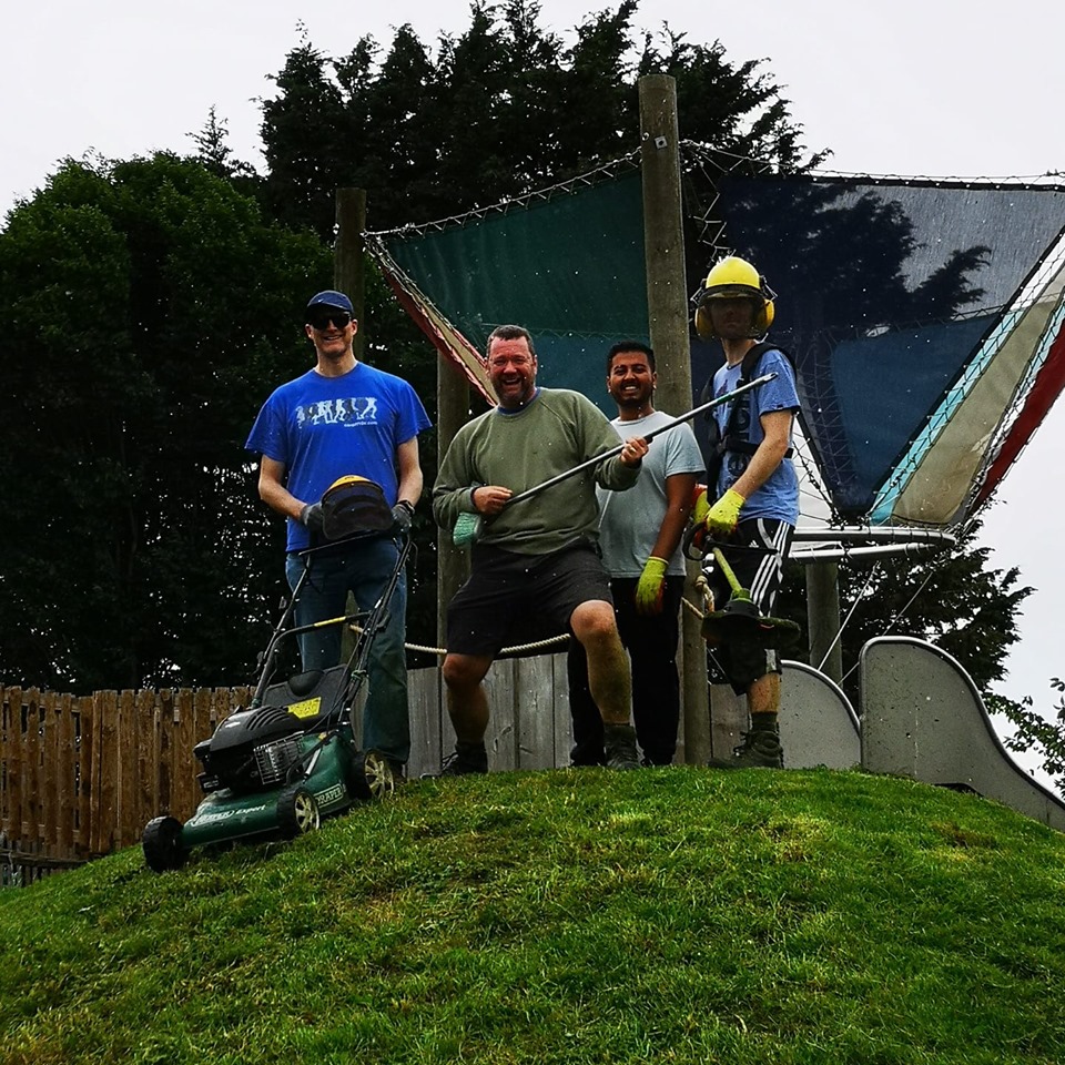 Grass cutting team The Vench garden Bristol